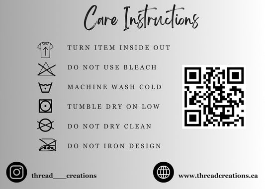 Care Instructions for Embroidered Products