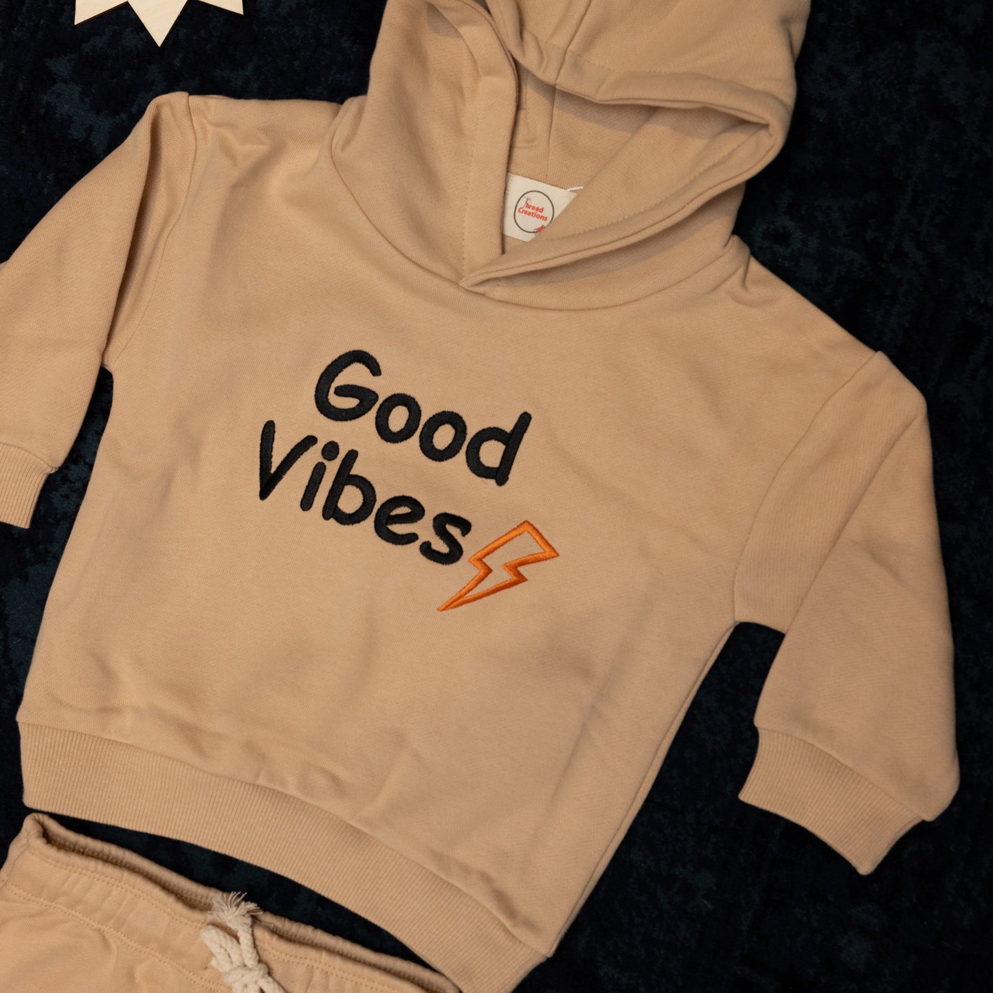 Good Vibes Embroidered Hoodie Set