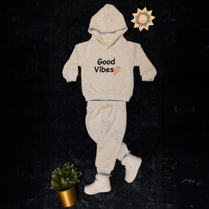 Good Vibes Embroidered Hoodie Set