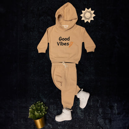 Good Vibes Embroidered Hoodie Set